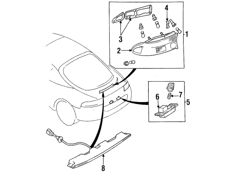 1995 Eagle Talon Bulbs Lamp Pkg Diagram for MR162485