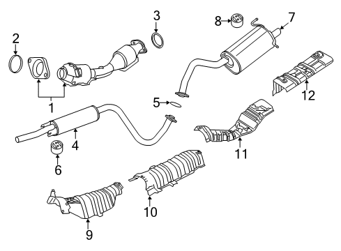 2017 Nissan Sentra Exhaust Components Heat Insulator Assy-Front Floor Diagram for 74751-3DB0A