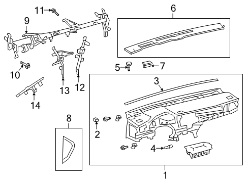 2022 Toyota Avalon Cluster & Switches, Instrument Panel Bolt, FLANGE Diagram for 90105-A0280