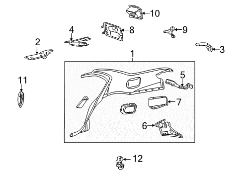 1996 Pontiac Sunfire Quarter Panel & Components Valve Asm-Body Lock Pillar Pressure Relief Diagram for 22584799