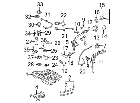 2006 Toyota Matrix Fuel Supply Filler Pipe Diagram for 77201-02190