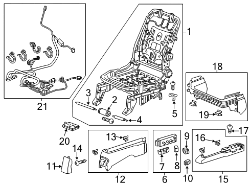 2015 Honda Odyssey Tracks & Components Switch Assembly, Driver Side Power Seat (8Way) (Sienna Beige) Diagram for 81650-S3V-A01ZM