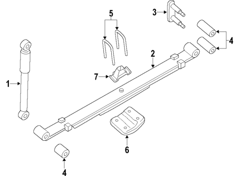 2018 Nissan Titan XD Rear Suspension Components, Stabilizer Bar Shock Absorber Kit-Rear Diagram for E6200-EZ71B