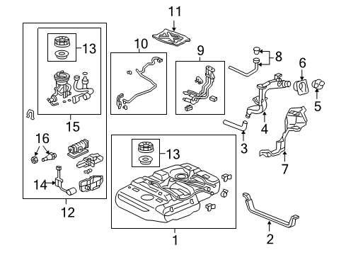 2007 Honda Odyssey Fuel Supply Cover, Fuel Filler Pipe Diagram for 17668-SHJ-A01