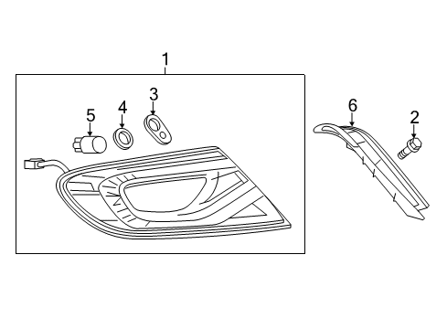 2015 Chrysler 200 Bulbs Gasket-Tail Lamp Diagram for 68250869AA