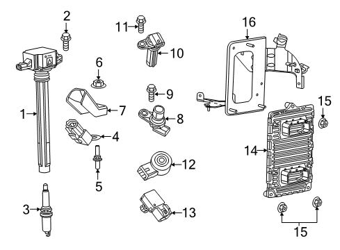 2017 Ram ProMaster City Ignition System Engine Controller Module Diagram for 68257650AB