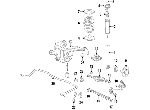1997 BMW M3 Rear Suspension Components, Lower Control Arm, Upper Control Arm, Stabilizer Bar, Trailing Arm, Shocks & Components Stabilizer, Rear Diagram for 33552227244