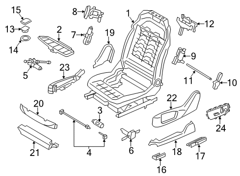 2017 BMW X5 Power Seats SEAT ADJUSTMENT SWITCH, LEFT Diagram for 61319359813