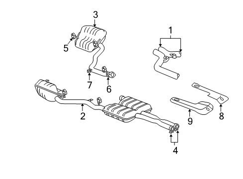 2007 Chrysler 300 Exhaust Components Exhaust Muffler And Resonator Diagram for 5290791AE