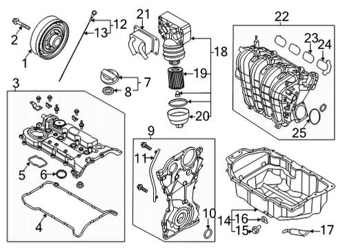 2020 Hyundai Sonata Engine Parts Cap-Oil Filler Diagram for 26510-2M010