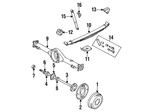 1989 Toyota Pickup Rear Suspension Components Brake Backing Plate Sub-Assembly, Rear Right Diagram for 47043-35130