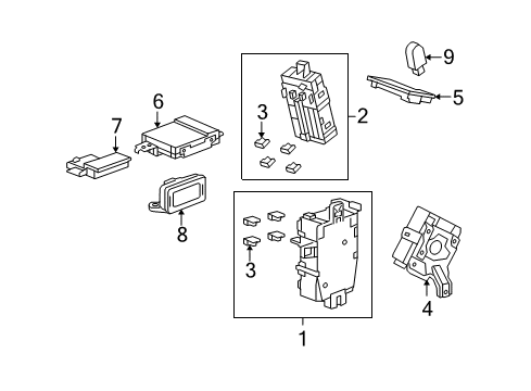 2014 Acura TSX Electrical Components Box Assembly, Passenger Fuse Diagram for 38210-TL7-A02