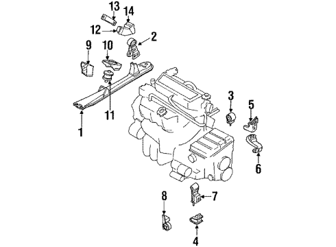 1986 Nissan Maxima Engine Mounting Engine Mounting Bracket, Rear Diagram for 11333-16E04