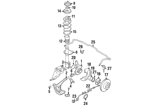 1989 Nissan Maxima Front Brakes Front Spring Rubber Seat Lower Diagram for 54035-85E00