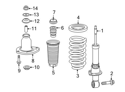 2019 Honda Pilot Shocks & Components - Rear Washer, Shock Absorber Mounting Diagram for 52625-TZ5-A01