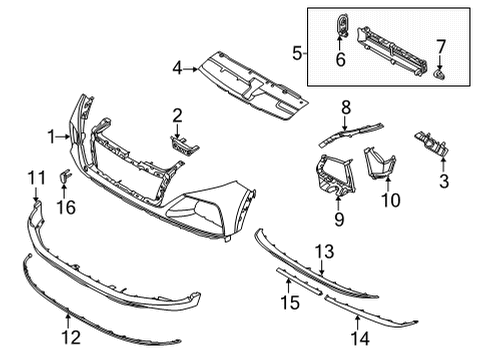 2022 Hyundai Tucson Bumper & Components - Front Sensor-Active Air Flap Diagram for 86970-T1000