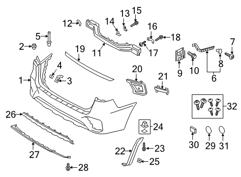 2020 Kia Sorento Rear Bumper REFLECTOR/REFLEX Assembly Diagram for 92406C6500