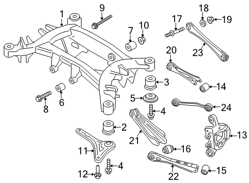 2015 BMW X3 Rear Suspension Components, Lower Control Arm, Upper Control Arm, Ride Control, Stabilizer Bar Rubber Mounting Diagram for 33306786980