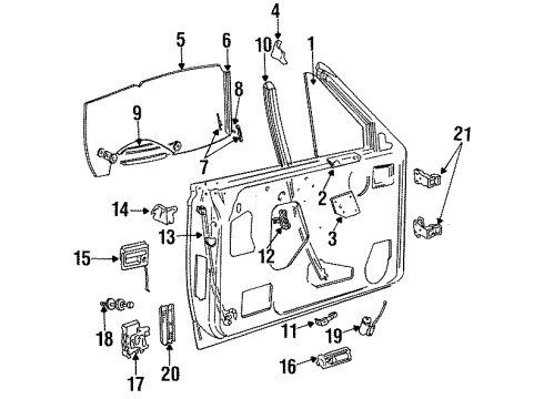 1990 Dodge Dakota Front Door Motor Pkg-Door Lock Electric Diagram for 4467250