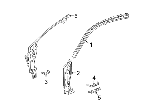 2013 Honda Accord Hinge Pillar Pillar, R. FR. Diagram for 64115-T2F-305ZZ