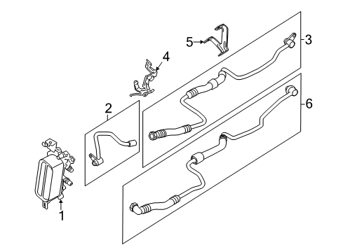 2016 BMW 550i xDrive Trans Oil Cooler Oil Cooling Pipe Inlet Diagram for 17227619617