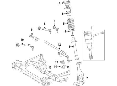 2021 Lexus LS500 Front Suspension, Lower Control Arm, Upper Control Arm, Ride Control, Stabilizer Bar, Suspension Components Cylinder Assembly, PNMT Diagram for 48020-50420