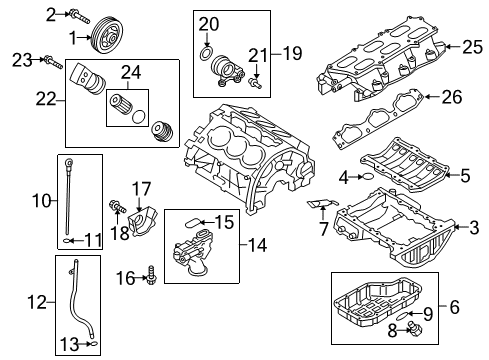 2015 Hyundai Genesis Coupe Intake Manifold Gasket-Surge Tank Diagram for 29215-3C710