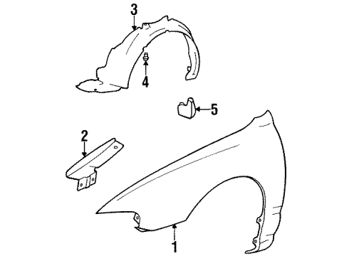 1996 Hyundai Elantra Fender & Components Front Wheel Guard Assembly, Right Diagram for 86812-29000
