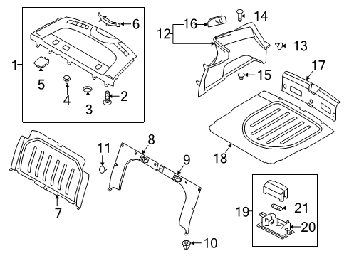 2021 Kia Forte Interior Trim - Rear Body Trim Assembly-Package Tr Diagram for 85610M7200WK