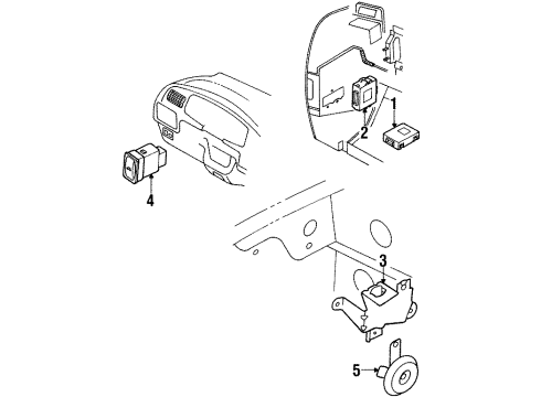 2000 Isuzu Amigo Anti-Theft Components Controller Anti Thef Diagram for 8-97309-656-0