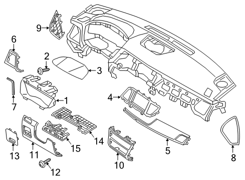 2020 Genesis G80 Cluster & Switches, Instrument Panel Garnish-Crash Pad, LH Diagram for 84791-B1100-SL4