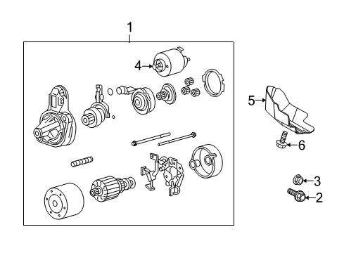 2010 Kia Rondo Starter Nut Diagram for 36211-3E000
