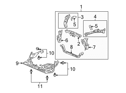 2008 Acura RL Radiator Support Cover, Engine (Lower) Diagram for 74111-SJA-A70