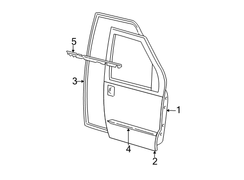 1998 Ford E-150 Econoline Door & Components, Exterior Trim Weatherstrip Diagram for XC2Z-1520530-AA