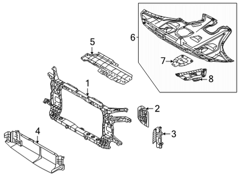2022 Hyundai Tucson Radiator Support CARRIER ASSY-FRONT END MODULE Diagram for 64101-N9000