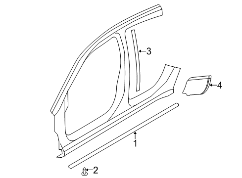 2013 Chrysler 200 Exterior Trim - Pillars, Rocker & Floor Film-Anti-Chip Diagram for 68217198AA