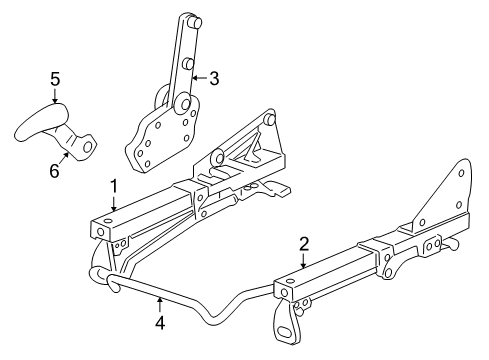 2006 Dodge Viper Tracks & Components RECLINER-Seat Back Diagram for 5093212AA