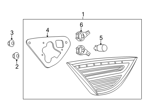 2017 Chrysler 200 Bulbs Lamp-Tail Stop Backup Diagram for 68110364AA