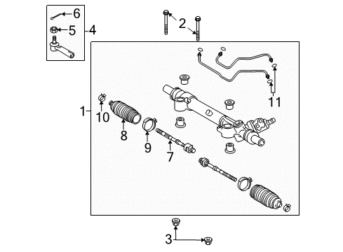 2013 Toyota FJ Cruiser Steering Column & Wheel, Steering Gear & Linkage Gear Assembly Diagram for 44200-35103