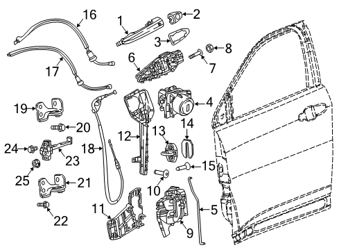 2017 Jeep Compass Front Door Front Door Latch Left Diagram for 4589417AI