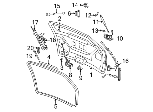 2005 Chrysler Pacifica Gate & Hardware Handle-LIFTGATE Diagram for UE14BB8AE