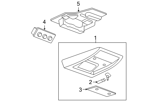 2007 Cadillac Escalade Overhead Console Roof Console Diagram for 25850220