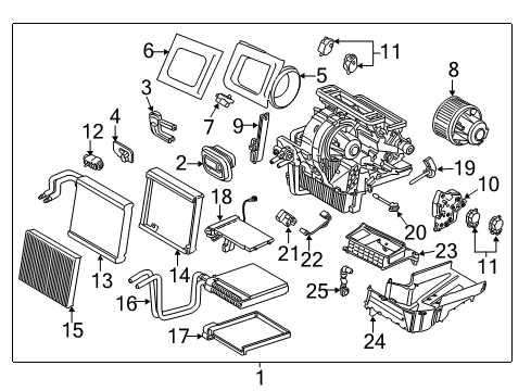 2014 Ford Escape Heater Core & Control Valve Evaporator Assembly Seal Diagram for CV6Z-19B588-A