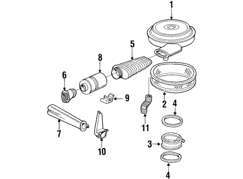1993 GMC C1500 Filters CLEANER, Air Intake Diagram for 25099315