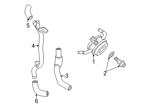 2006 Toyota Sequoia Engine Oil Cooler Cooler Pipe Diagram for 15767-0F010