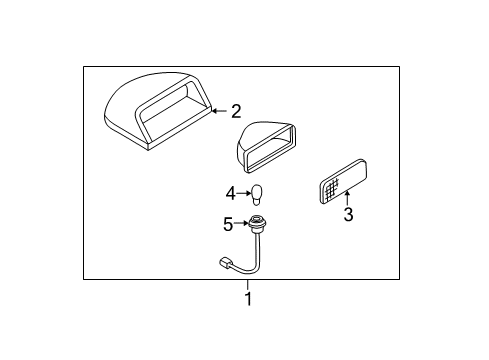 2002 Nissan Sentra Bulbs Stop Lamp Assembly-High Mounting Diagram for 26590-5M002