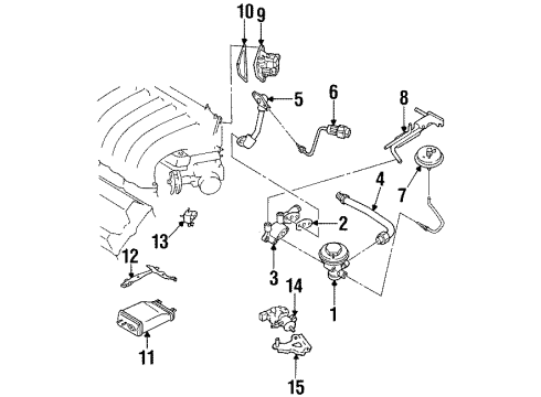 1995 Nissan Maxima Fuel Injection Insulator-Injector Diagram for 16635-53J0A