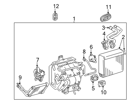2002 Toyota Highlander Heater Core & Control Valve Hose, Heater Water, Outlet Diagram for 87245-48170