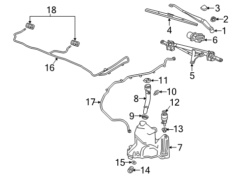 2019 Buick Regal TourX Wiper & Washer Components Front Motor Diagram for 39122787