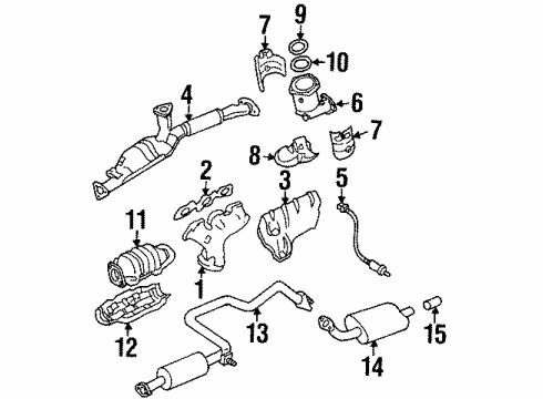 1999 Nissan Maxima Powertrain Control Cover-Exhaust Manifold Diagram for 16590-4L710